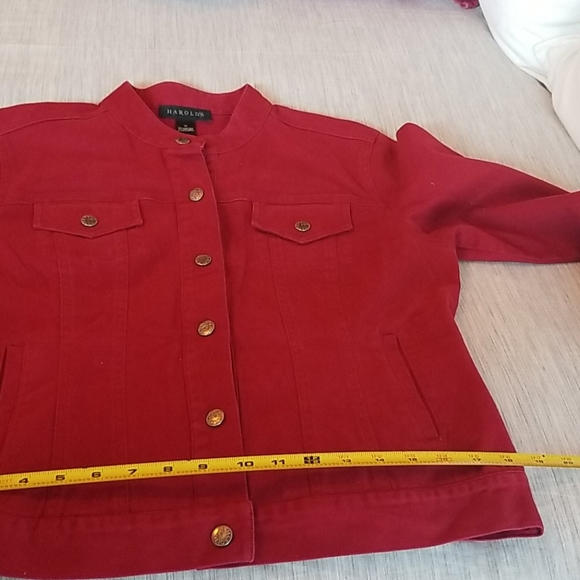 Red denim jacket - Picture 7 of 8